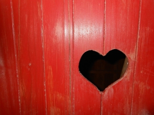 A heart-shaped hole